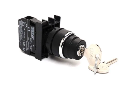 Emas B102AC30 Plastik 1NO+1NC (II-0-I) 60° Anahtarlı Kalıcı Tüm Pozisyonlarda Anahtarı Çıkan 22 mm Buton - 1
