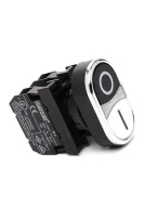 Emas B102B20HB Plastik 1NO+1NC Çiftli Büyük Düz Siyah-Beyaz 22 mm Buton 