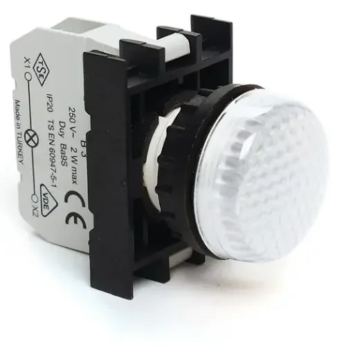 Emas B102K20SH10 Plastik 1NO+1NC Çiftli Düz Sarı-Siyah (0-I) Baskılı 22 mm Buton - 1