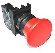 Emas B102MK Plastik 1NO+1NC Yaylı 40 mm Mantar Kırmızı 22 mm Buton - 1