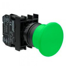 Emas B102MY Plastik 1NO+1NC Yaylı 40 mm Mantar Yeşil 22 mm Buton 