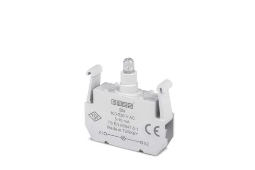 Emas BM LED'li 100-230V AC Mavi Sinyal Blok - 1