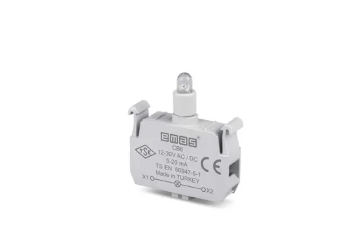 Emas CB6 LED'li 12-30V AC/DC Kırmızı Sinyal Blok - 1