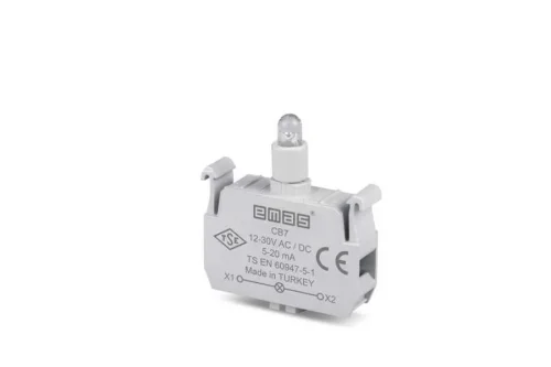 Emas CB7 LED'li 12-30V AC/DC Mavi Sinyal Blok - 1