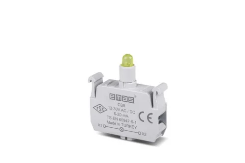 Emas CB8 LED'li 12-30V AC/DC Sarı Sinyal Blok - 1