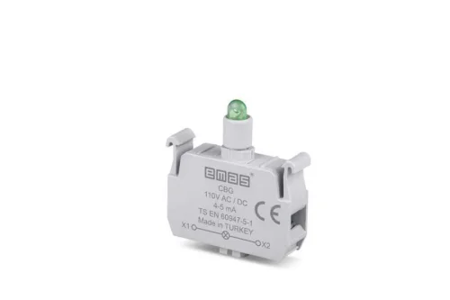 Emas CBG LED'li 110V DC Yeşil Sinyal Blok - 1