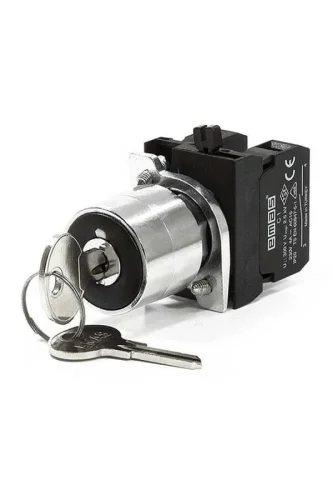 Emas CM100AA21 Metal 1NO (0-I) 60° Anahtarlı Dönüşlü 0 Pozisyonunda Anahtarı Çıkan 22 mm Buton - 1