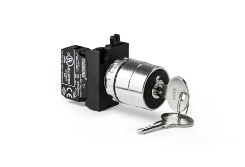 Emas CM100AC20 Metal 1NO (0-I) 60° Anahtarlı Kalıcı Tüm Pozisyonlarda Anahtarı Çıkan 22 mm Buton - 1