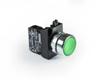 Emas CM100DY Metal 1NO Yaylı Düz Yeşil 22 mm Buton 