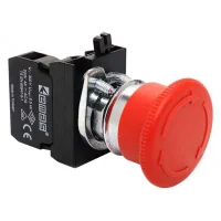 Emas CM100E Metal 1NO Acil Stop 40 mm Çevirmeli Kırmızı 22 mm Buton - 1