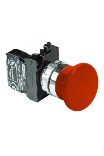 Emas CM100MK Metal 1NO Yaylı 40 mm Mantar Kırmızı 22 mm Buton - 1