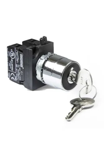 Emas CM102AA20 Metal 1NO+1NC (0-I) 60° Anahtarlı Kalıcı 0 Pozisyonunda Anahtarı Çıkan 22 mm Buton - 1