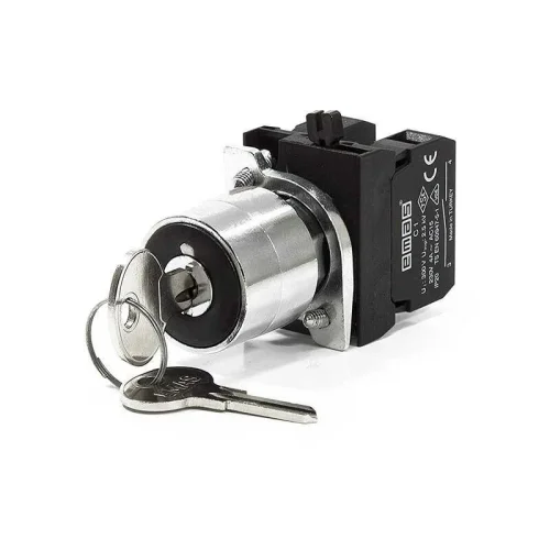 Emas CM102AA30 Metal 1NO+1NC (II-0-I) 60° Anahtarlı Kalıcı 0 Pozisyonunda Anahtarı Çıkan 22 mm Buton - 1