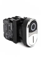 Emas CM102K20HB10 Metal 1NO+1NC Çiftli Düz Siyah-Beyaz (0-I) Baskılı 22 mm Buton - 1