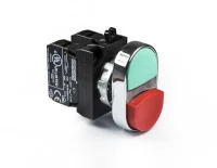 Emas CM102K21KY Metal 1NO+1NC Çiftli 1 Çıkık Kırmızı-Yeşil 22 mm Buton 