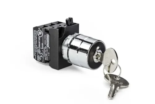 Emas CM112AA20 Metal 2NO+1NC (0-I) 60° Anahtarlı Kalıcı 0 Pozisyonunda Anahtarı Çıkan 22 mm Buton - 1