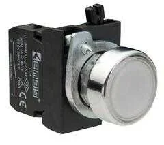 Emas CM200DB Metal 1NC Yaylı Düz Beyaz 22 mm Buton - 1