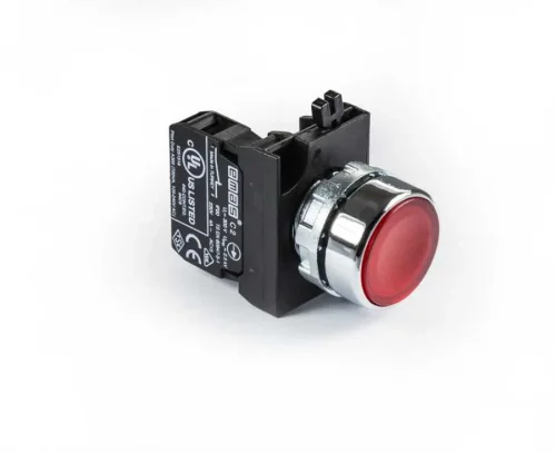 Emas CM200DK Metal 1NC Yaylı Düz Kırmızı 22 mm Buton - 1