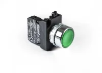 Emas CM200DY Metal 1NC Yaylı Düz Yeşil 22 mm Buton 