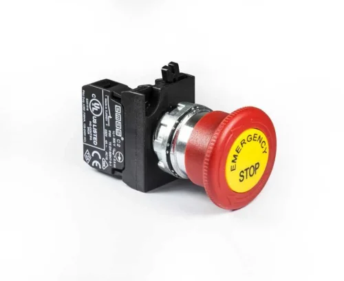 Emas CM200EE Metal 1NC Acil Stop 40 mm Çevirmeli Etiketli Kırmızı 22 mm Buton - 1