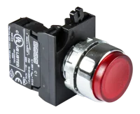 Emas CM260HK Metal LED'li 1NC 12-30V AC/DC Yaylı Çıkık Kırmızı 22 mm Buton - 1