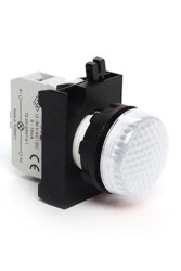 Emas CP0C0XB Plastik LED'li 110V AC/DC Beyaz 22 mm Sinyal 