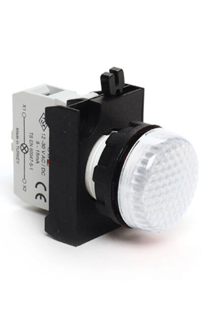 Emas CP0N0XB Plastik LED'li 230V DC Beyaz 22 mm Sinyal - 1