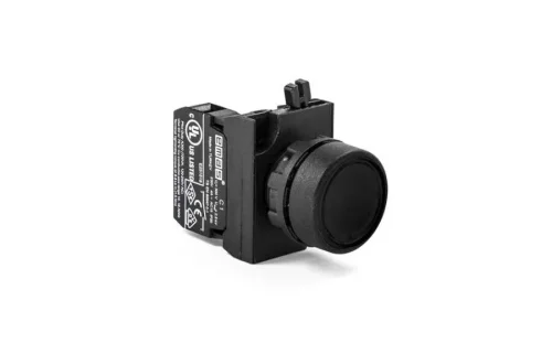 Emas CP100DH Plastik 1NO Yaylı Düz Siyah 22 mm Buton - 2