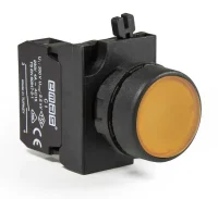 Emas CP100DS Plastik 1NO Yaylı Düz Sarı 22 mm Buton 