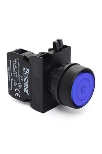 Emas CP100FM Plastik 1NO Yaylı Kalıcı Mavi 22 mm Buton - 1