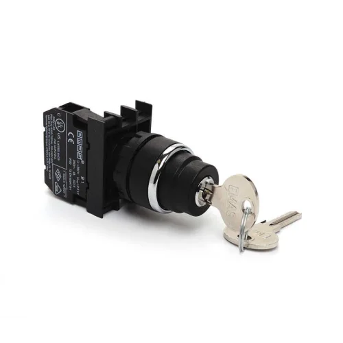 Emas CP101AA21 Plastik 2NO (0-I) 60° Anahtarlı Dönüşlü 0 Pozisyonunda Anahtarı Çıkan 22 mm Buton - 1