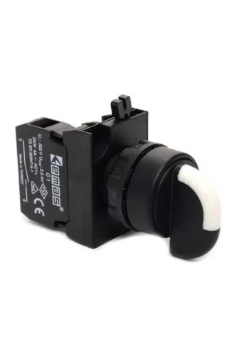 Emas CP101S32 Plastik 2NO (II-0-I) 60° Seçici Çift Dönüşlü 22 mm Buton - 1