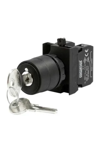 Emas CP102AA30 Plastik 1NO+1NC (II-0-I) 60° Anahtarlı Kalıcı 0 Pozisyonunda Anahtarı Çıkan 22 mm Buton - 1