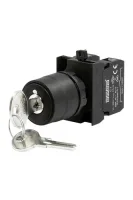 Emas CP102AC30 Plastik 1NO+1NC (II-0-I) 60° Anahtarlı Kalıcı Tüm Pozisyonlarda Anahtarı Çıkan 22 mm Buton - 1