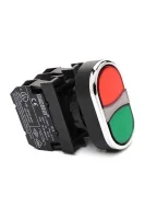 Emas CP102K20KY10 Plastik 1NO+1NC Çiftli Düz Kırmızı-Yeşil (0-I) Baskılı 22 mm Buton - 1