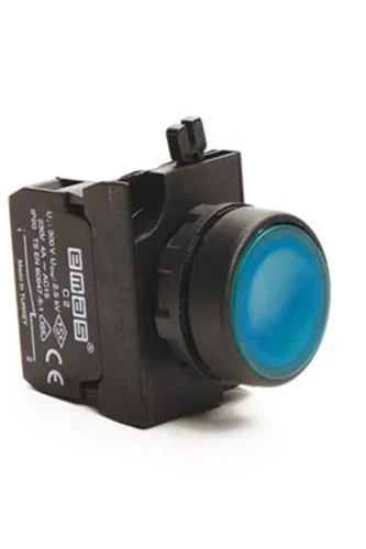 Emas CP200DM Plastik 1NC Yaylı Düz Mavi 22 mm Buton - 1