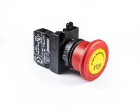 Emas CP200EE Plastik 1NC Acil Stop 40 mm Çevirmeli Etiketli Kırmızı 22 mm Buton - 1