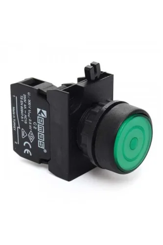 Emas CP200FY Plastik 1NC Yaylı Kalıcı Yeşil 22 mm Buton - 1