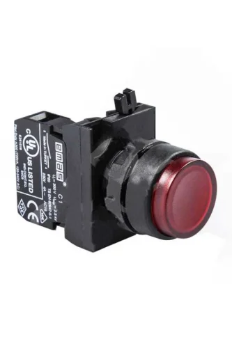 Emas CP200HK Plastik 1NC Yaylı Çıkık Kırmızı 22 mm Buton - 1