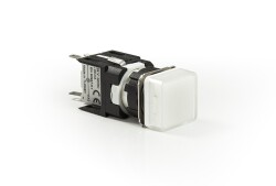 Emas D050KXB Plastik LED'li 12-30V AC/DC Kare Beyaz 16 mm Sinyal 