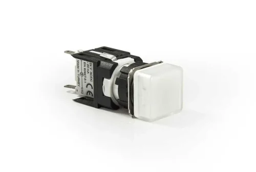 Emas D050KXB Plastik LED'li 12-30V AC/DC Kare Beyaz 16 mm Sinyal - 1