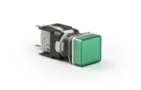 Emas D090KXY Plastik LED'li 12-30V AC/DC Kare Yeşil 16 mm Sinyal 