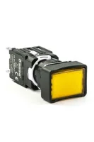 Emas D100DDS Plastik 1NO Yaylı Dikdörtgen Düz Sarı 16 mm Buton 