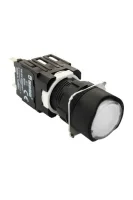 Emas D100YDB Plastik 1NO Yaylı Yuvarlak Düz Beyaz 16 mm Buton 