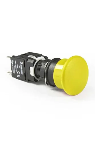 Emas D100YM30S Plastik 1NO Yaylı Yuvarlak 30 mm Mantar Sarı 16 mm Buton - 1