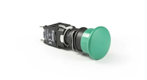 Emas D100YM30Y Plastik 1NO Yaylı Yuvarlak 30 mm Mantar Yeşil 16 mm Buton - 1