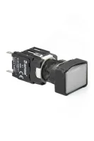 Emas D101DDB Plastik 2NO Yaylı Dikdörtgen Düz Beyaz 16 mm Buton 