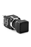 Emas D101KDH Plastik 2NO Yaylı Kare Düz Siyah 16 mm Buton 