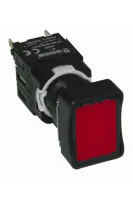 Emas D102DDK Plastik 1NO+1NC Yaylı Dikdörtgen Düz Kırmızı 16 mm Buton 