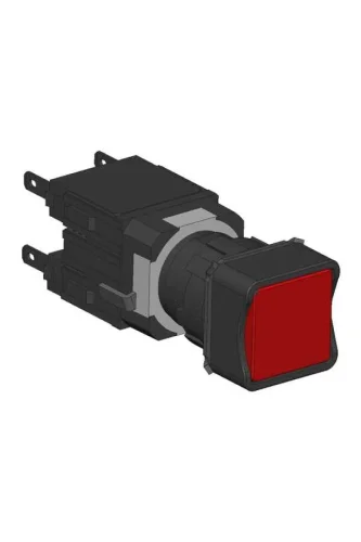 Emas D102KDK Plastik 1NO+1NC Yaylı Kare Düz Kırmızı 16 mm Buton - 1